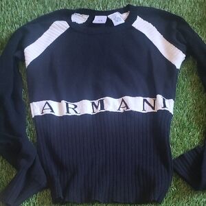 Armani EXCHANGE long Sleeve Crop Top